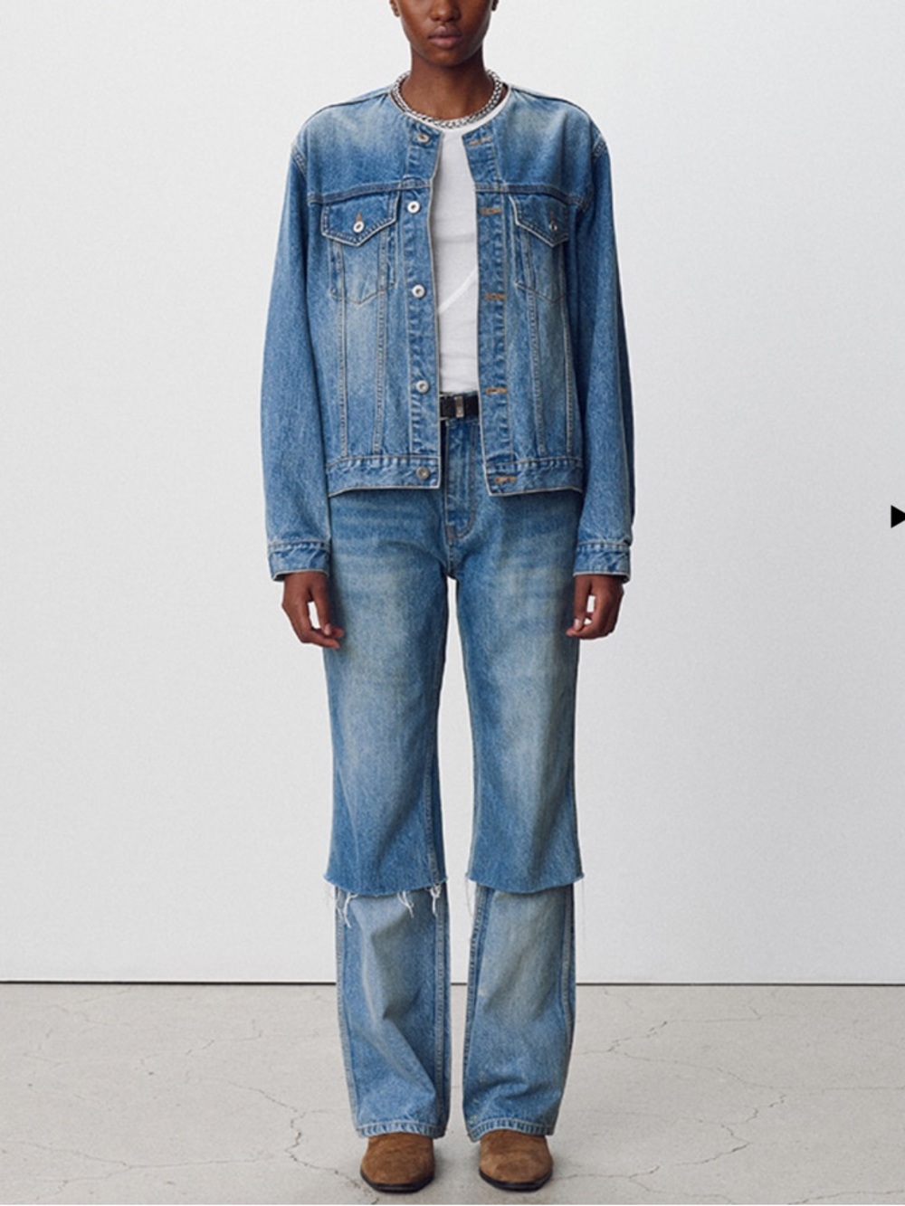 Tonywack Layered-Hem Jeans - Light Blue